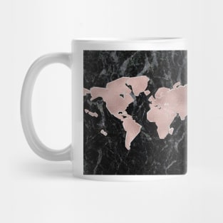 Wanderlust marble - rose gold and striking black Mug